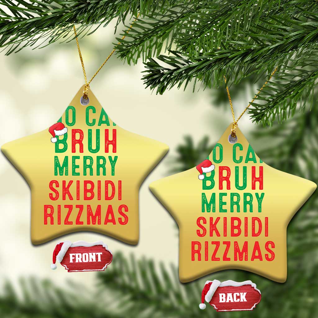 Funny Xmas Christmas Ornament No Cap BRUH Merry Skibidi Rizzmas TS09