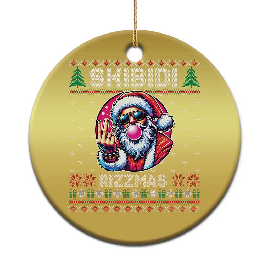 Funny Xmas Christmas Ornament Skibidi Rizzmas Santa Bubble Gum TS09