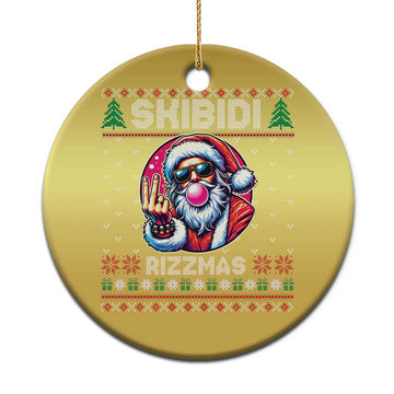 Funny Xmas Christmas Ornament Skibidi Rizzmas Santa Bubble Gum TS09
