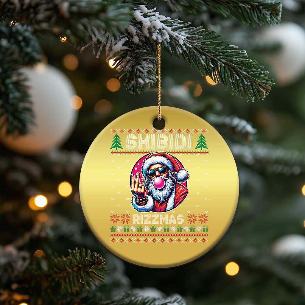 Funny Xmas Christmas Ornament Skibidi Rizzmas Santa Bubble Gum TS09