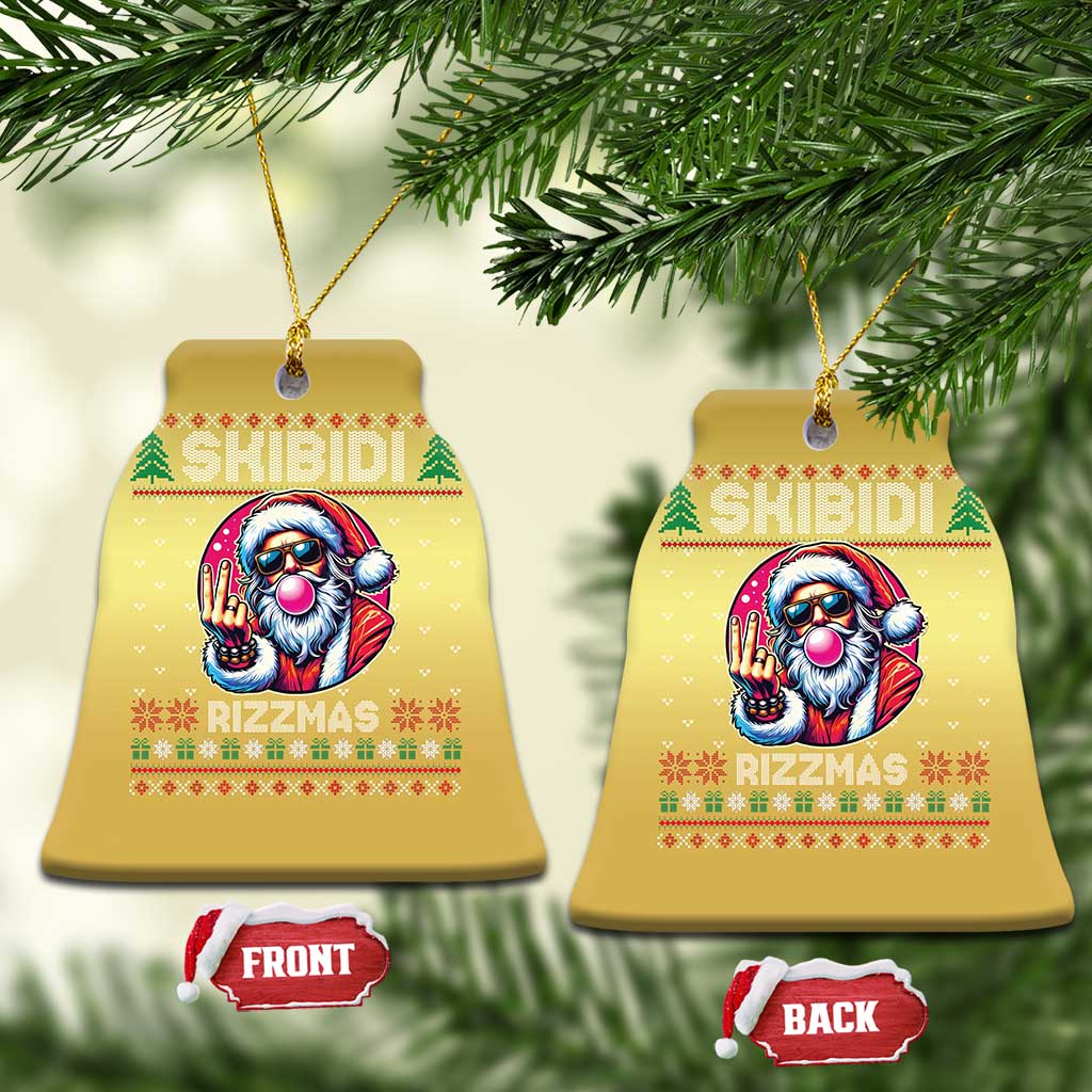 Funny Xmas Christmas Ornament Skibidi Rizzmas Santa Bubble Gum TS09