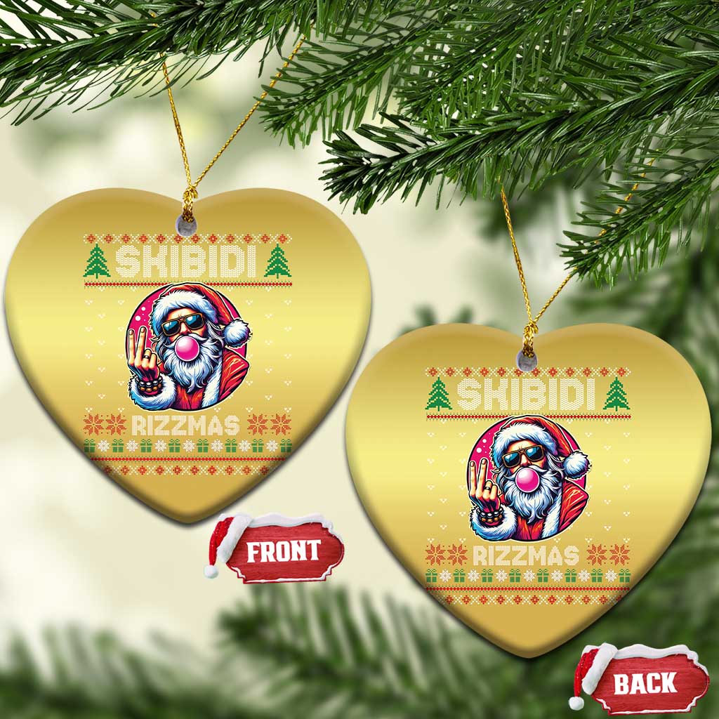 Funny Xmas Christmas Ornament Skibidi Rizzmas Santa Bubble Gum TS09
