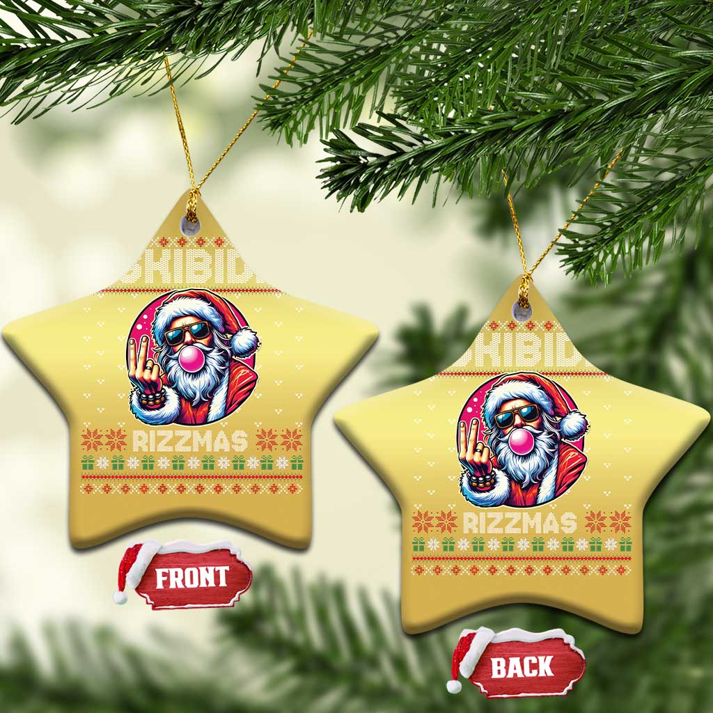 Funny Xmas Christmas Ornament Skibidi Rizzmas Santa Bubble Gum TS09