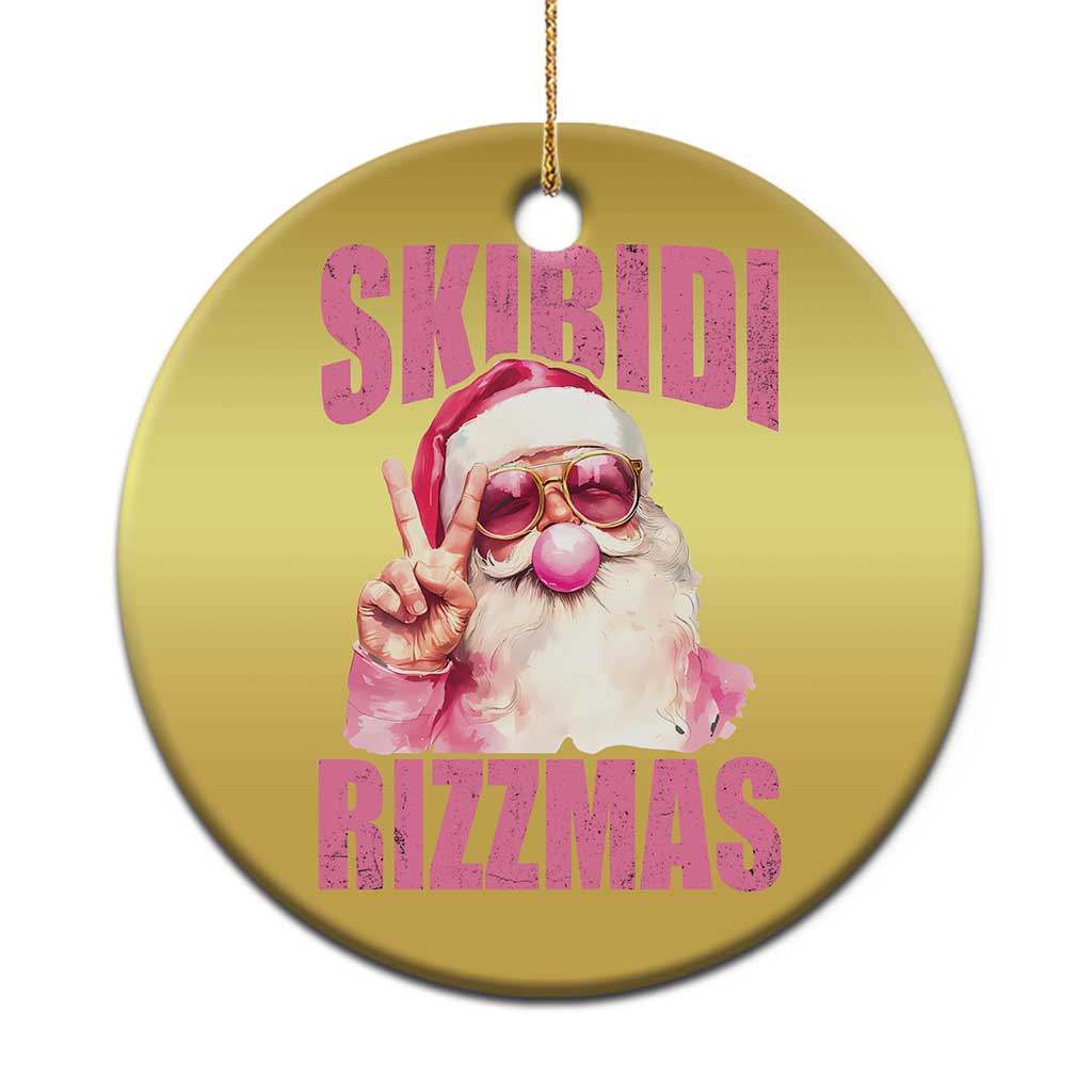 Funny Xmas Christmas Ornament Skibidi Rizzmas Pink Santa Bubble Gum TS09