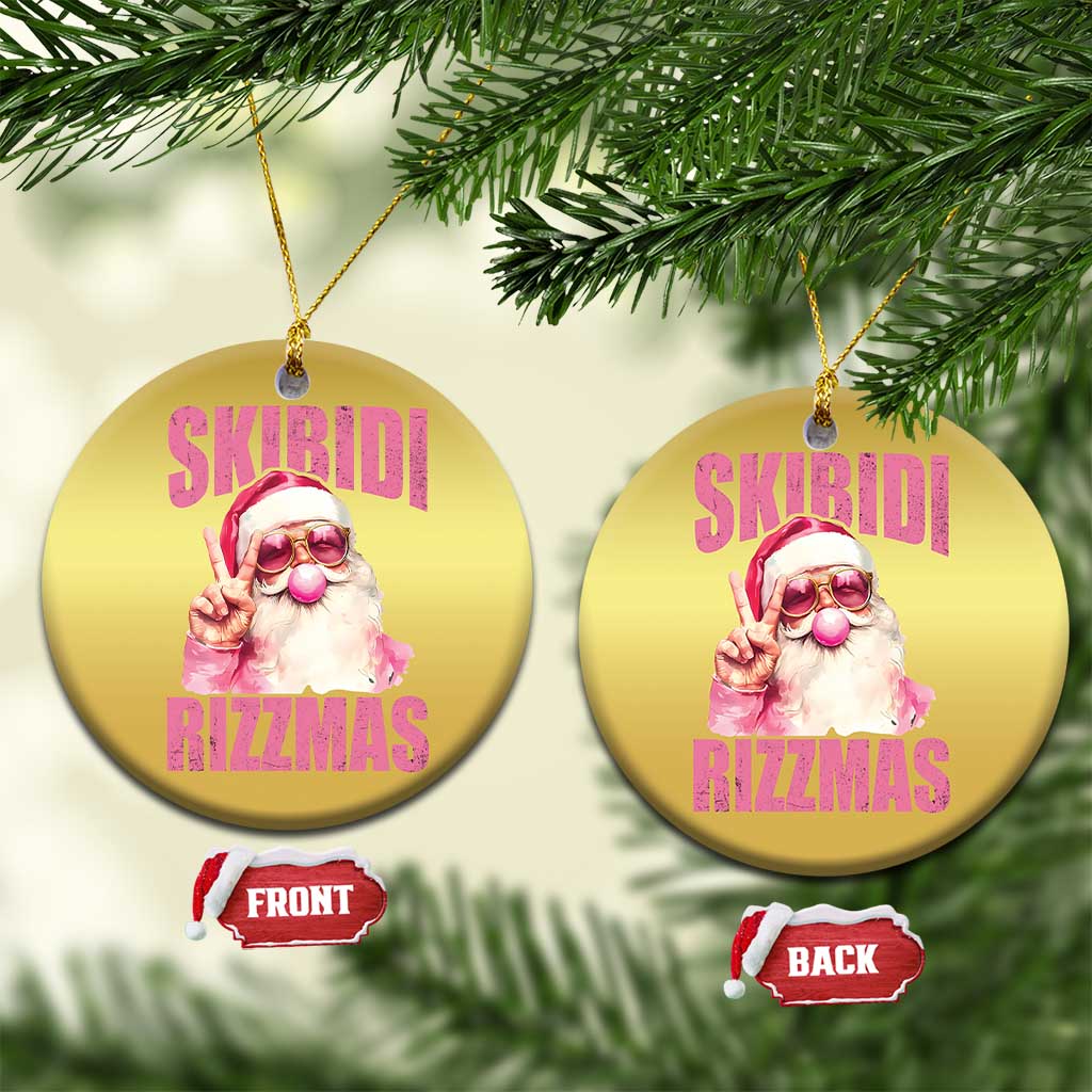 Funny Xmas Christmas Ornament Skibidi Rizzmas Pink Santa Bubble Gum TS09