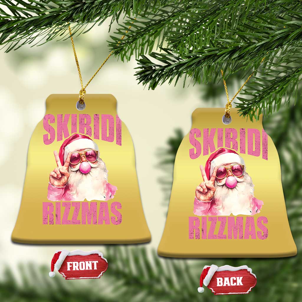 Funny Xmas Christmas Ornament Skibidi Rizzmas Pink Santa Bubble Gum TS09