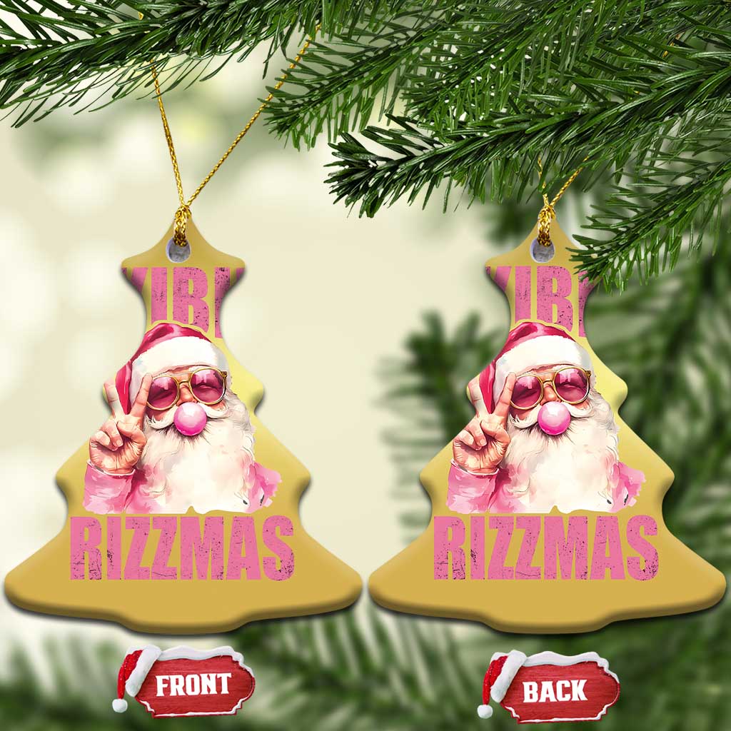 Funny Xmas Christmas Ornament Skibidi Rizzmas Pink Santa Bubble Gum TS09
