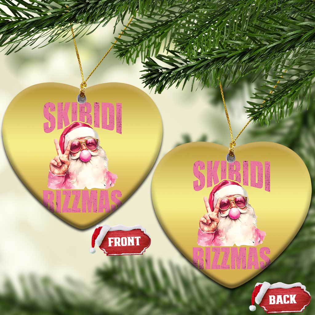 Funny Xmas Christmas Ornament Skibidi Rizzmas Pink Santa Bubble Gum TS09