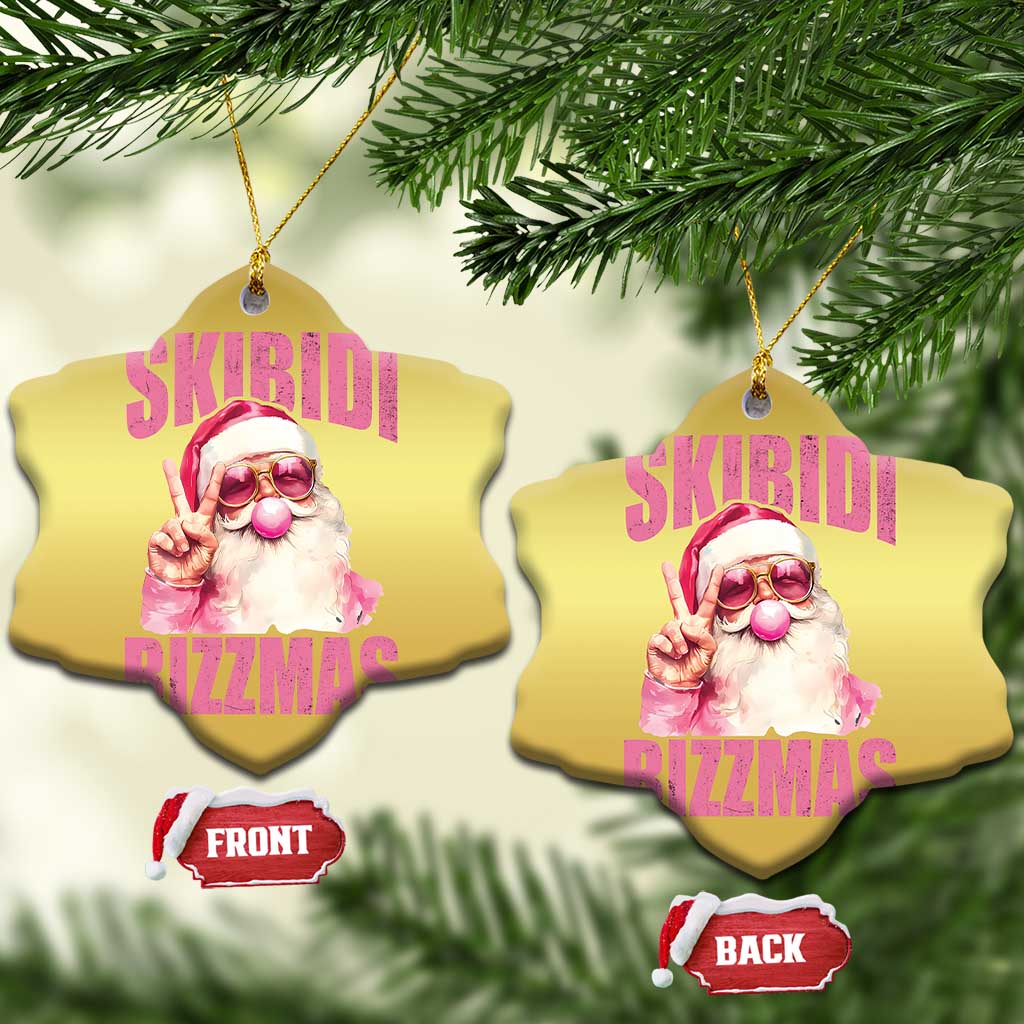 Funny Xmas Christmas Ornament Skibidi Rizzmas Pink Santa Bubble Gum TS09