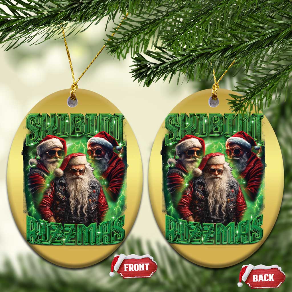 Funny Xmas Christmas Ornament Skibidi Rizzmas Cool Santa Rizz TS09