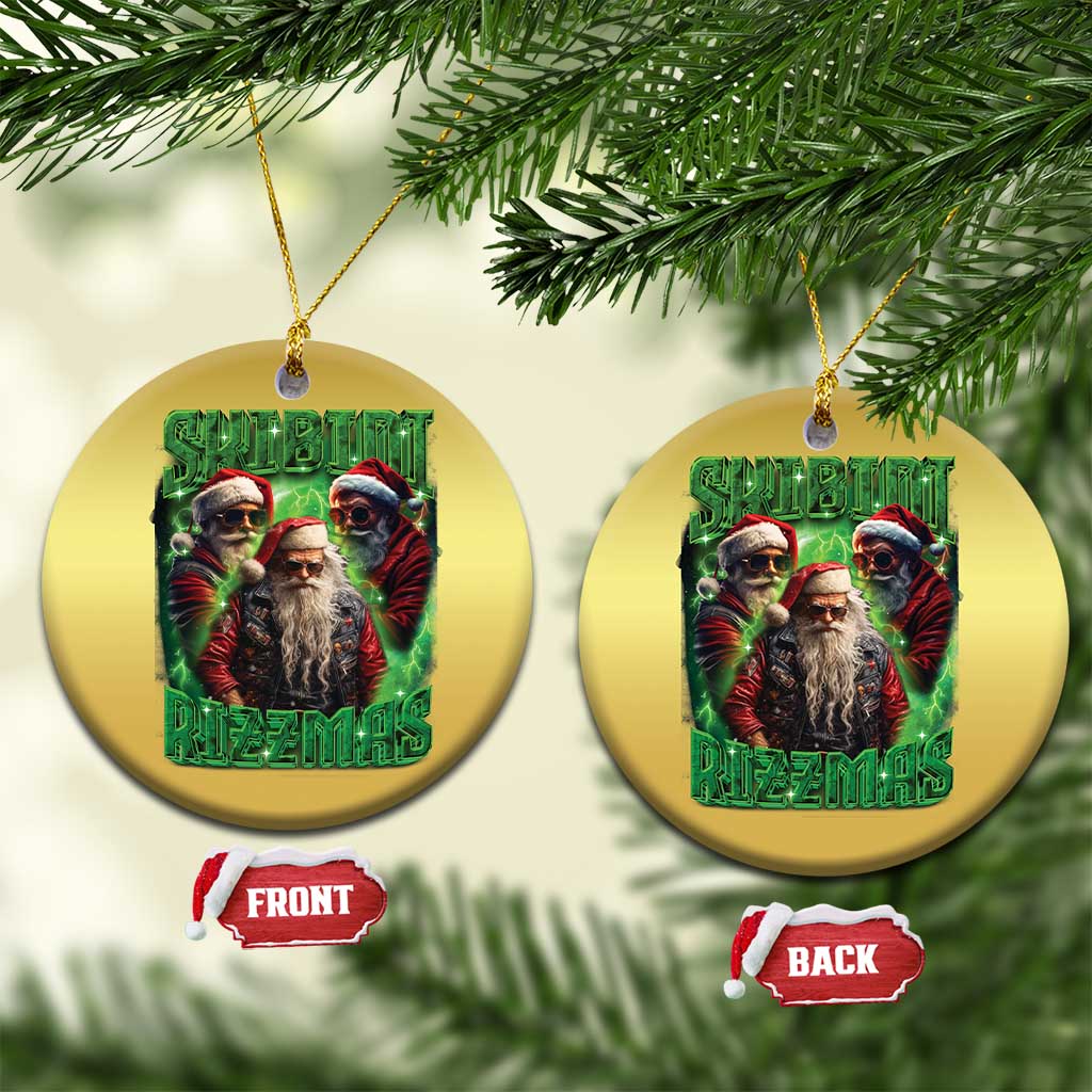 Funny Xmas Christmas Ornament Skibidi Rizzmas Cool Santa Rizz TS09