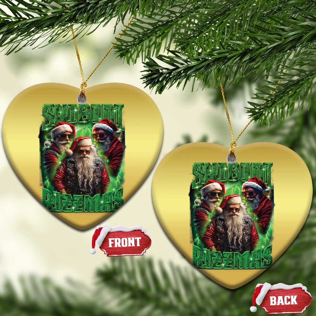 Funny Xmas Christmas Ornament Skibidi Rizzmas Cool Santa Rizz TS09