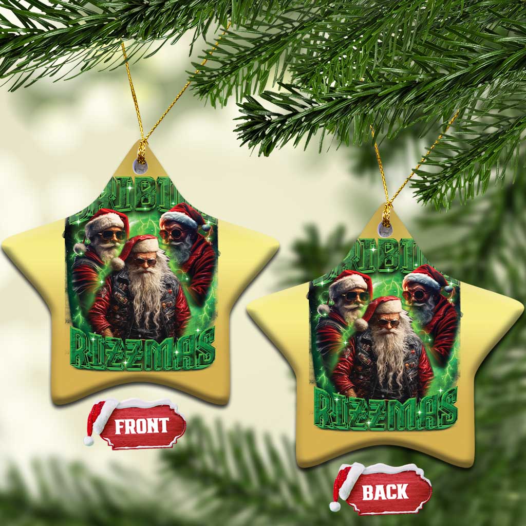 Funny Xmas Christmas Ornament Skibidi Rizzmas Cool Santa Rizz TS09
