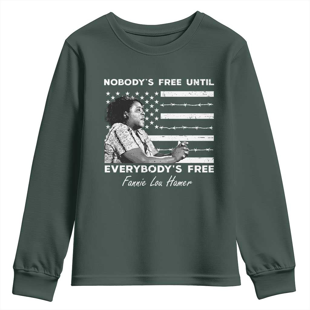 Fannie Lou Hamer Youth Sweatshirt Nobody's Free Until Everybody's Free Black History TS09