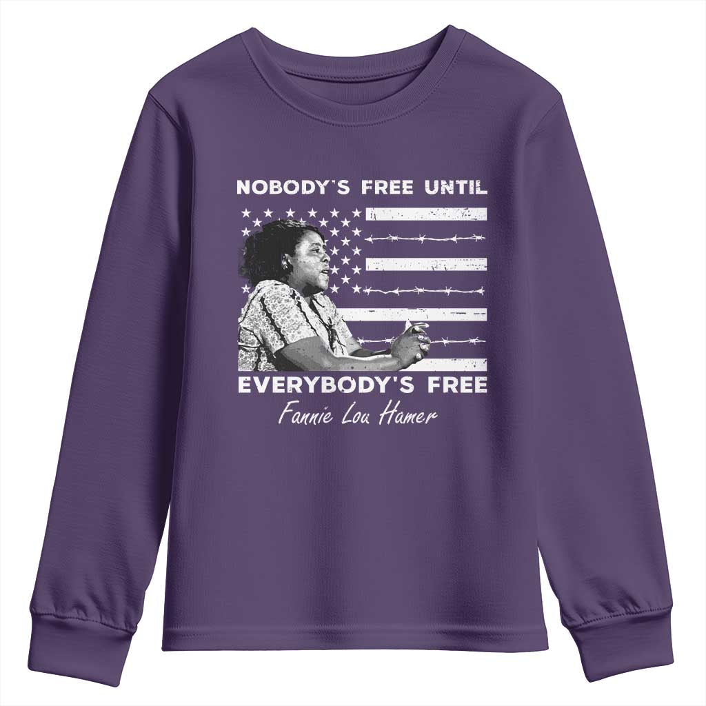 Fannie Lou Hamer Youth Sweatshirt Nobody's Free Until Everybody's Free Black History TS09