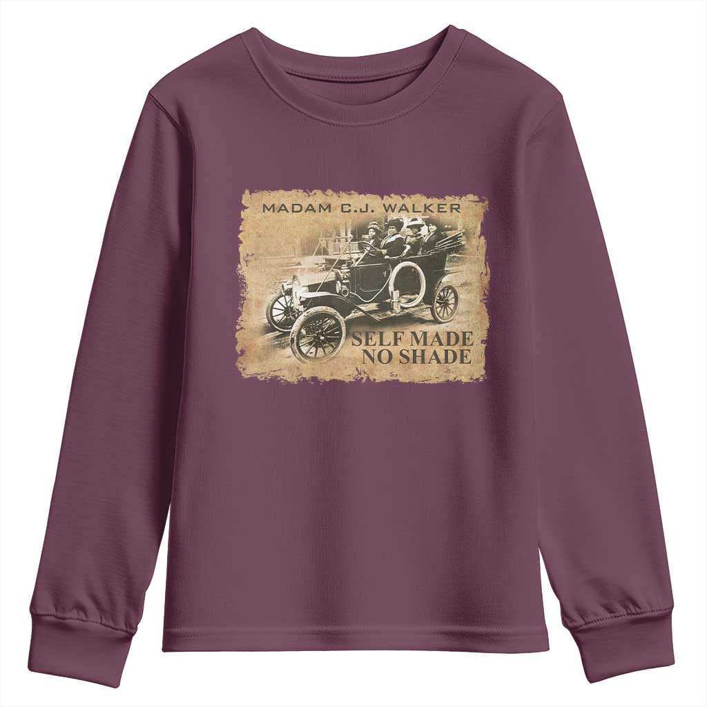 Madam C.J. Walker Youth Sweatshirt Self Made No Shade Black History TS09