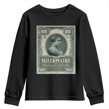 Madam C.J. Walker Youth Sweatshirt Millionaire Black Women Pride TS09
