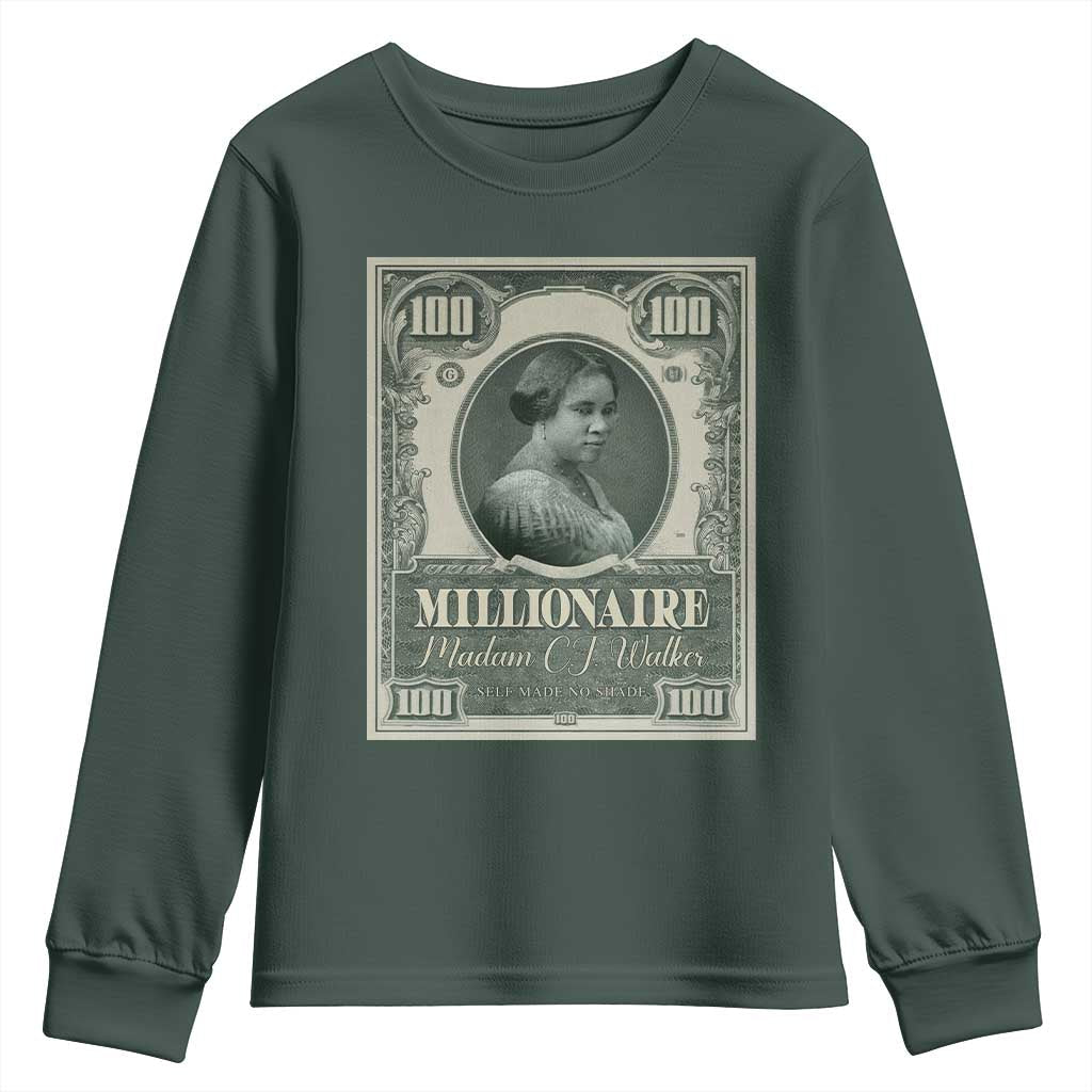 Madam C.J. Walker Youth Sweatshirt Millionaire Black Women Pride TS09