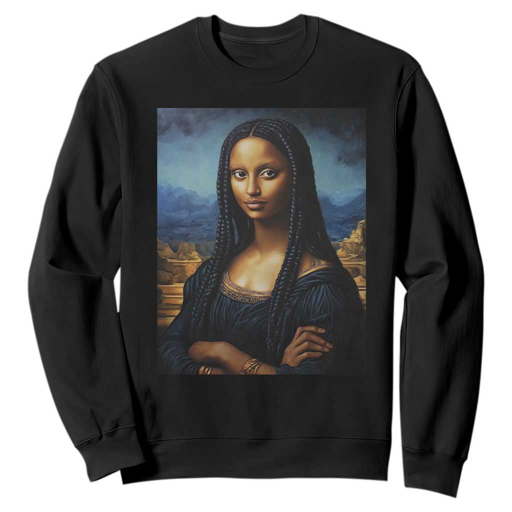 Black Women Pride Sweatshirt Melanin Mona Lisa Afro Queen Aesthetic Black History TS09