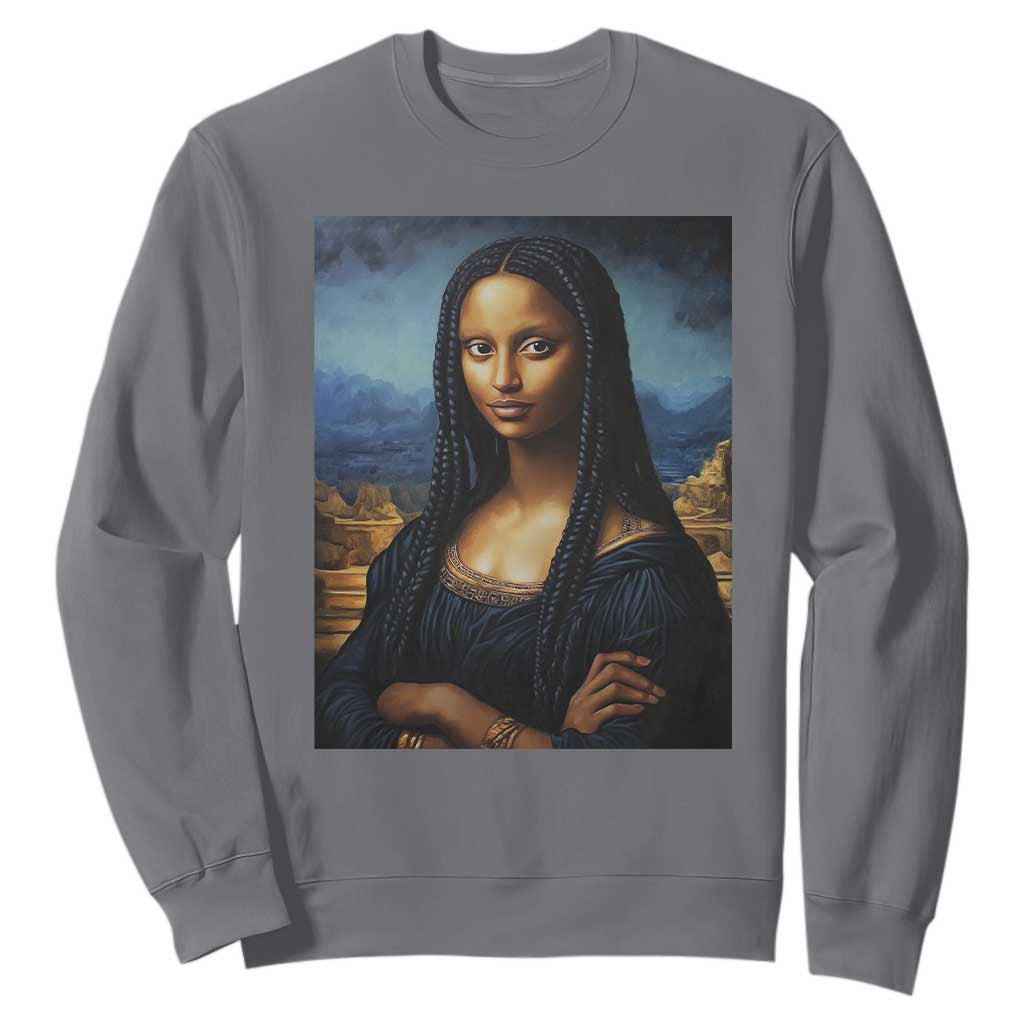 Black Women Pride Sweatshirt Melanin Mona Lisa Afro Queen Aesthetic Black History TS09