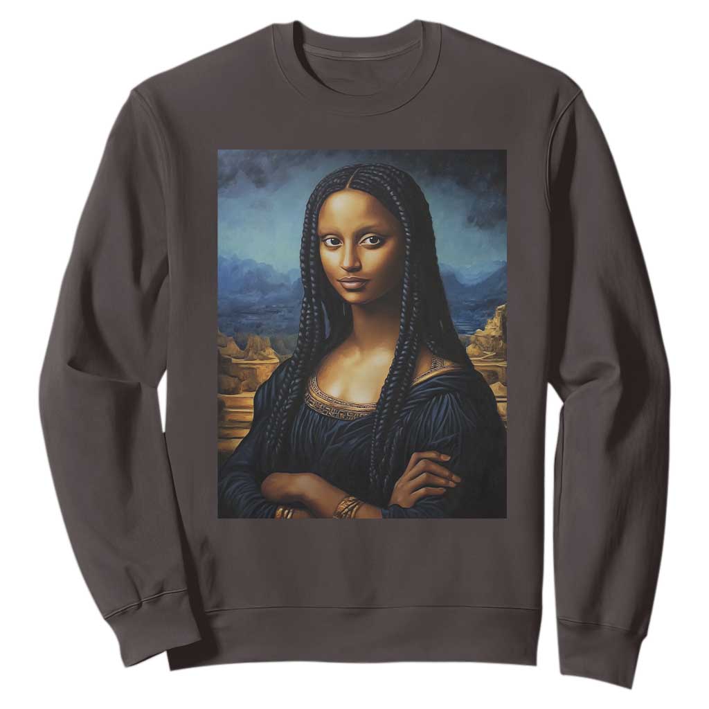 Black Women Pride Sweatshirt Melanin Mona Lisa Afro Queen Aesthetic Black History TS09