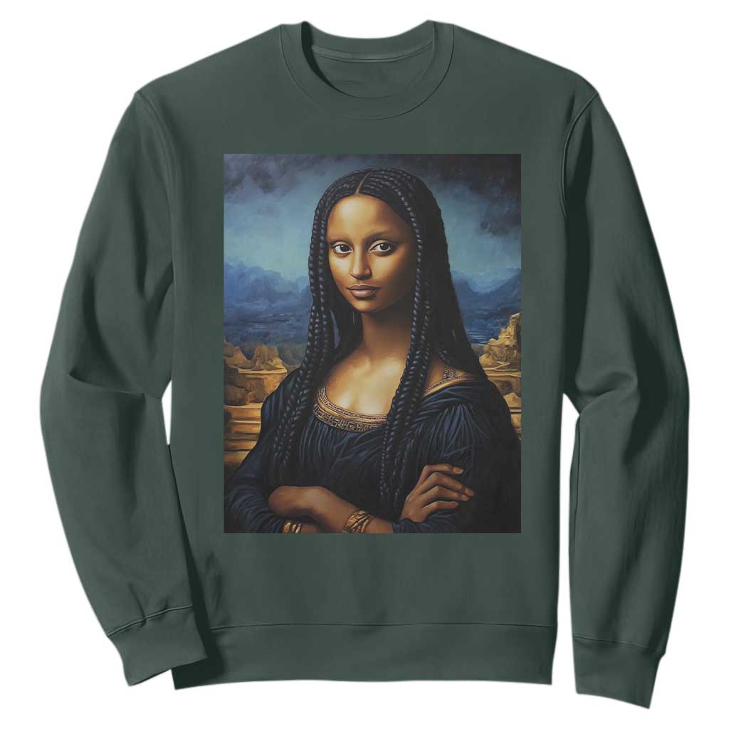 Black Women Pride Sweatshirt Melanin Mona Lisa Afro Queen Aesthetic Black History TS09