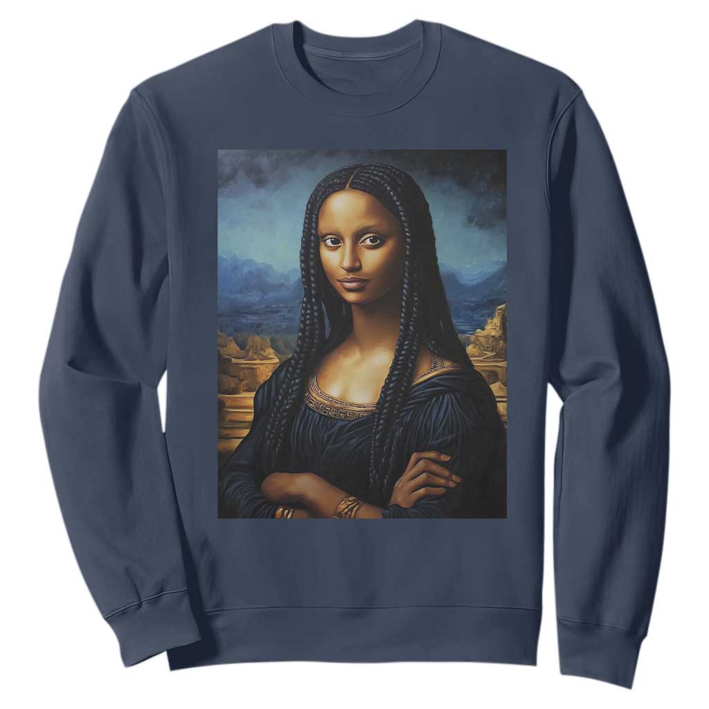 Black Women Pride Sweatshirt Melanin Mona Lisa Afro Queen Aesthetic Black History TS09
