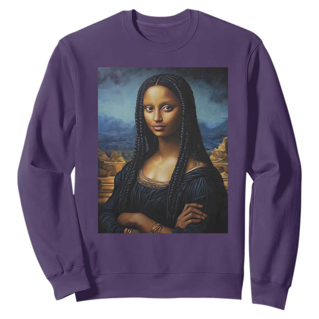 Black Women Pride Sweatshirt Melanin Mona Lisa Afro Queen Aesthetic Black History TS09