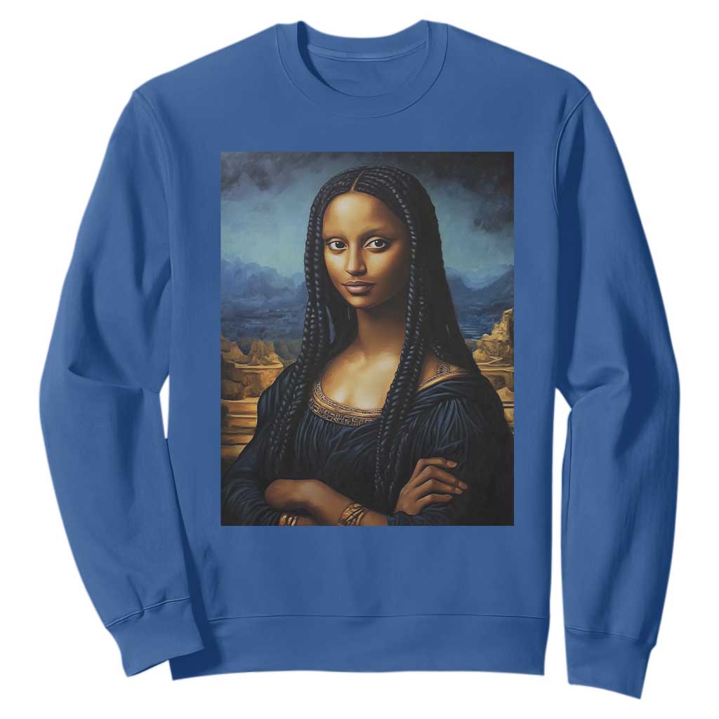 Black Women Pride Sweatshirt Melanin Mona Lisa Afro Queen Aesthetic Black History TS09