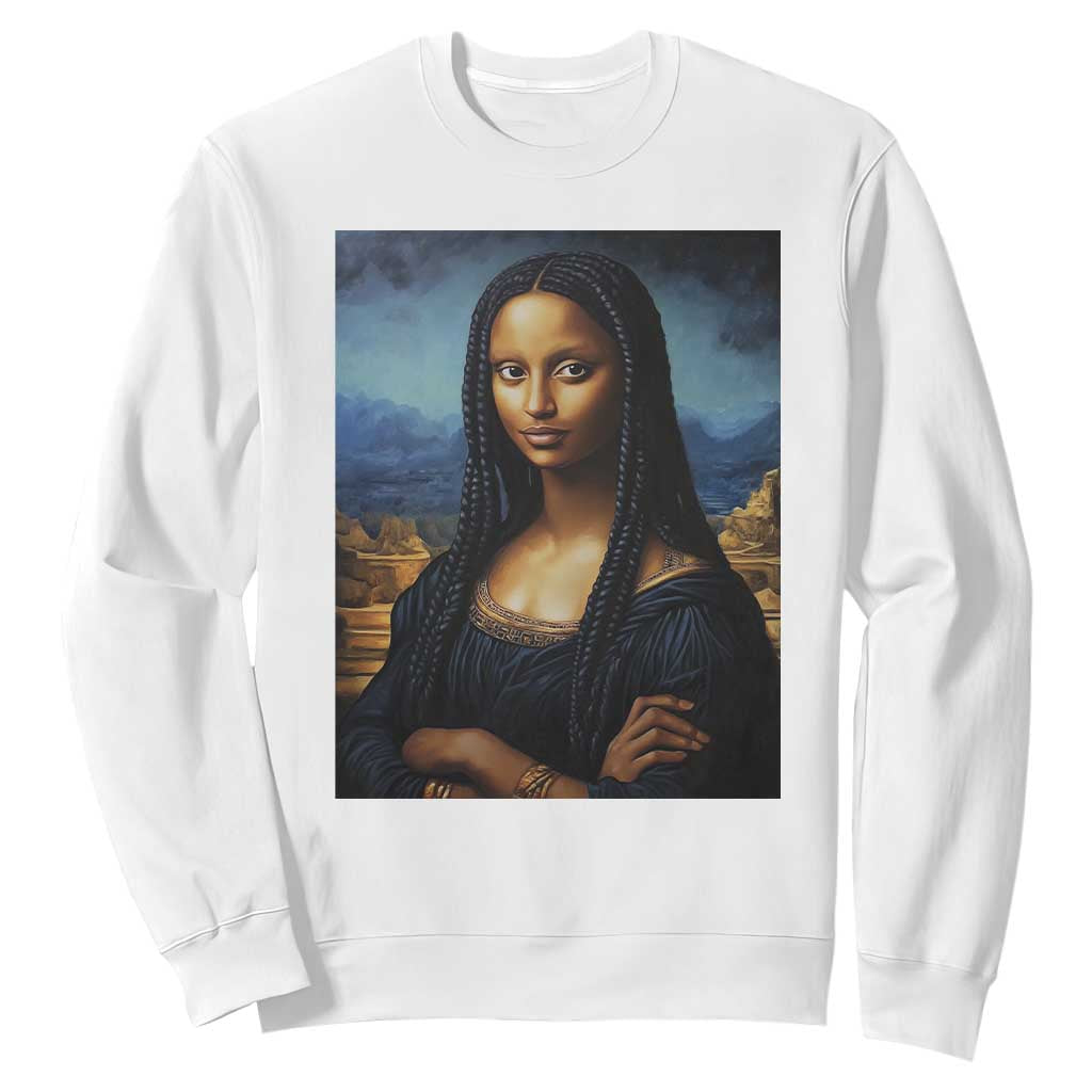 Black Women Pride Sweatshirt Melanin Mona Lisa Afro Queen Aesthetic Black History TS09