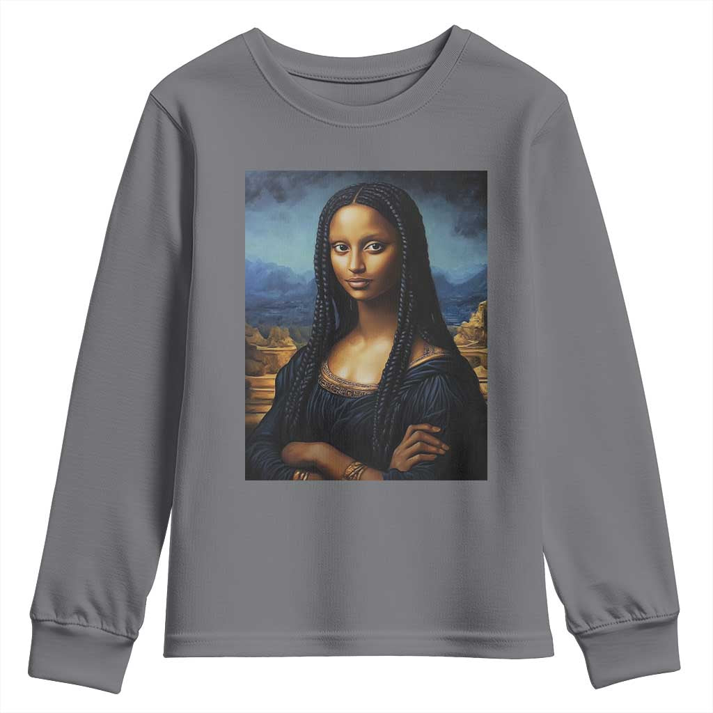 Black Women Pride Youth Sweatshirt Melanin Mona Lisa Afro Queen Aesthetic Black History TS09