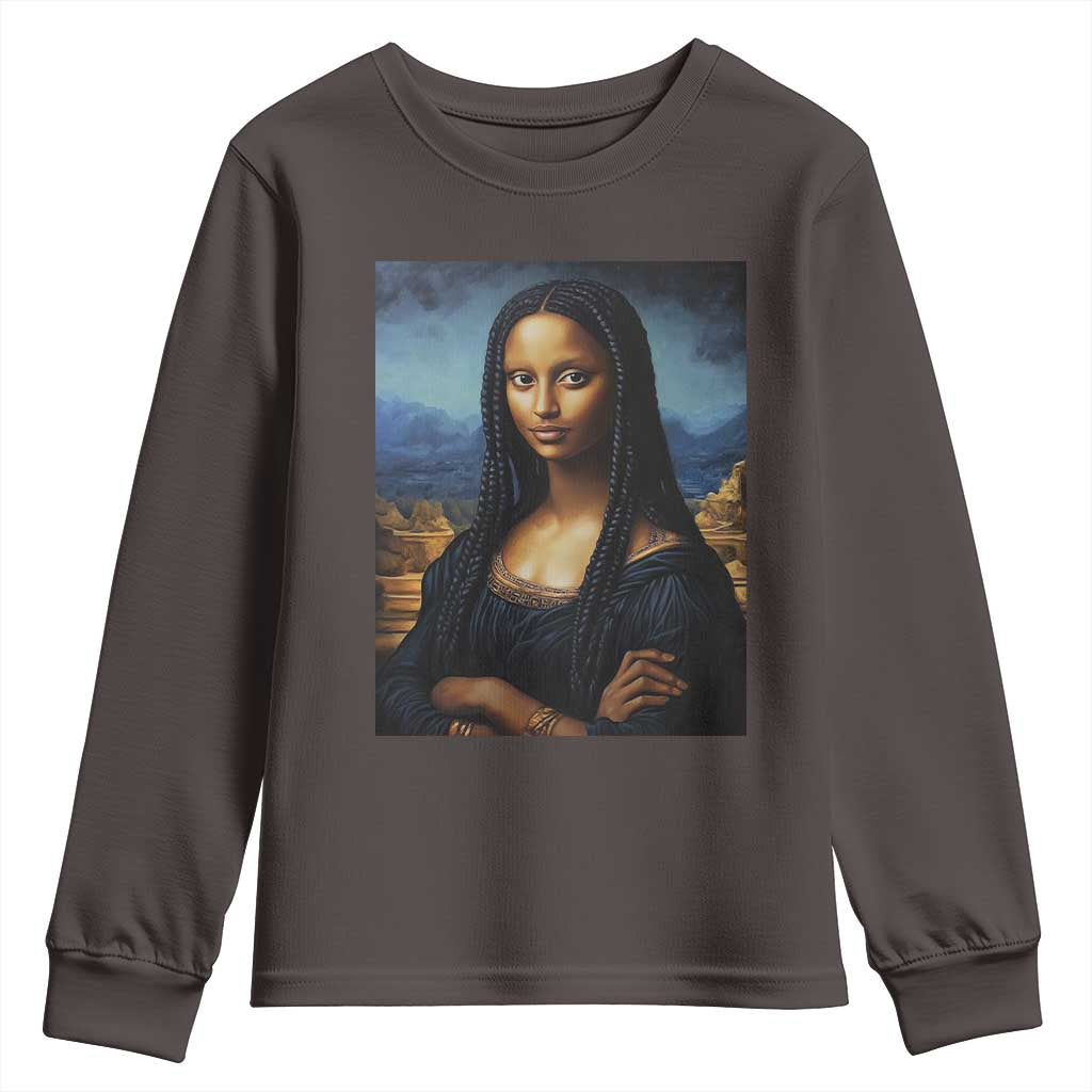 Black Women Pride Youth Sweatshirt Melanin Mona Lisa Afro Queen Aesthetic Black History TS09
