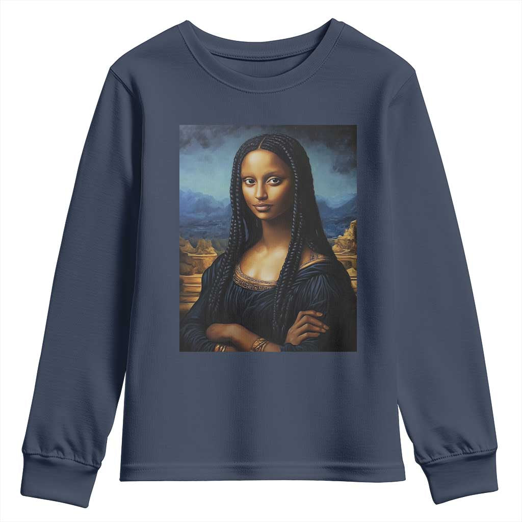 Black Women Pride Youth Sweatshirt Melanin Mona Lisa Afro Queen Aesthetic Black History TS09