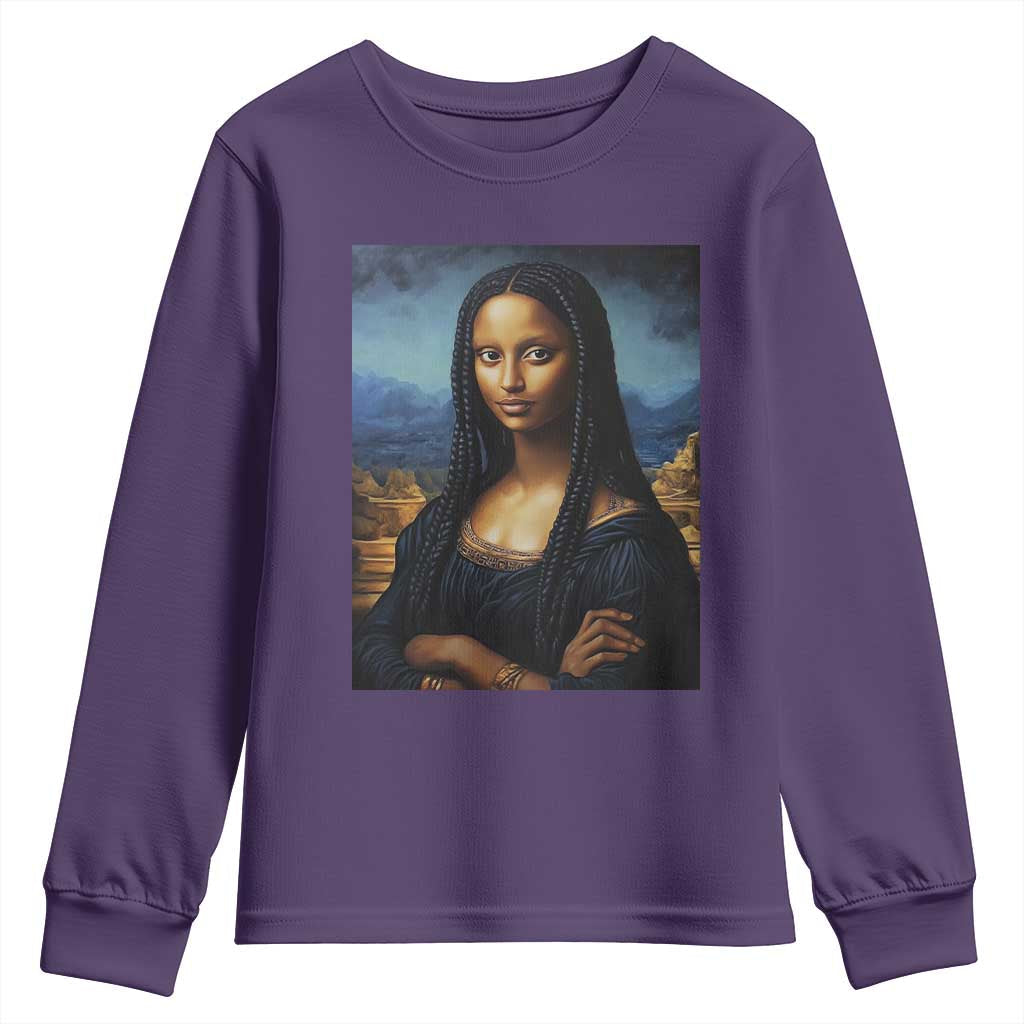 Black Women Pride Youth Sweatshirt Melanin Mona Lisa Afro Queen Aesthetic Black History TS09