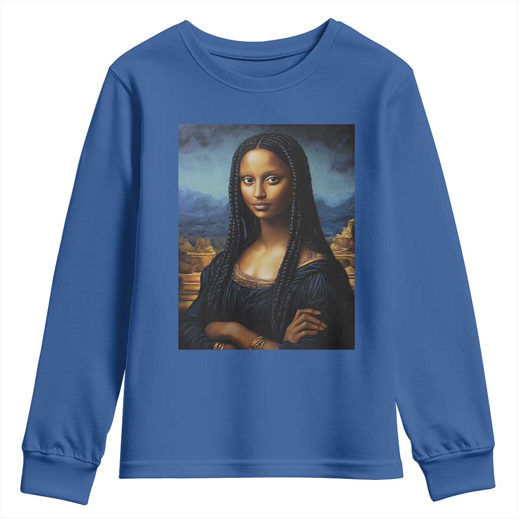 Black Women Pride Youth Sweatshirt Melanin Mona Lisa Afro Queen Aesthetic Black History TS09