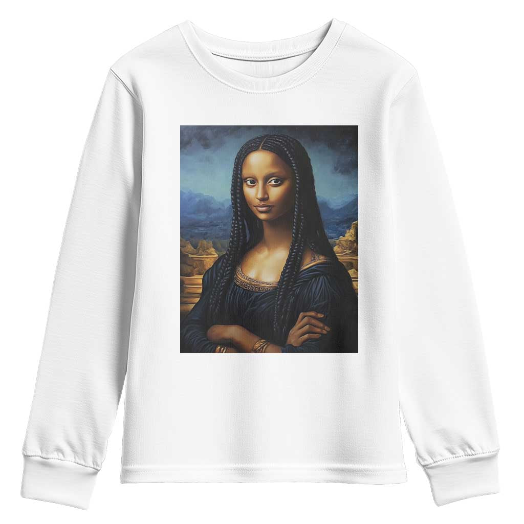 Black Women Pride Youth Sweatshirt Melanin Mona Lisa Afro Queen Aesthetic Black History TS09