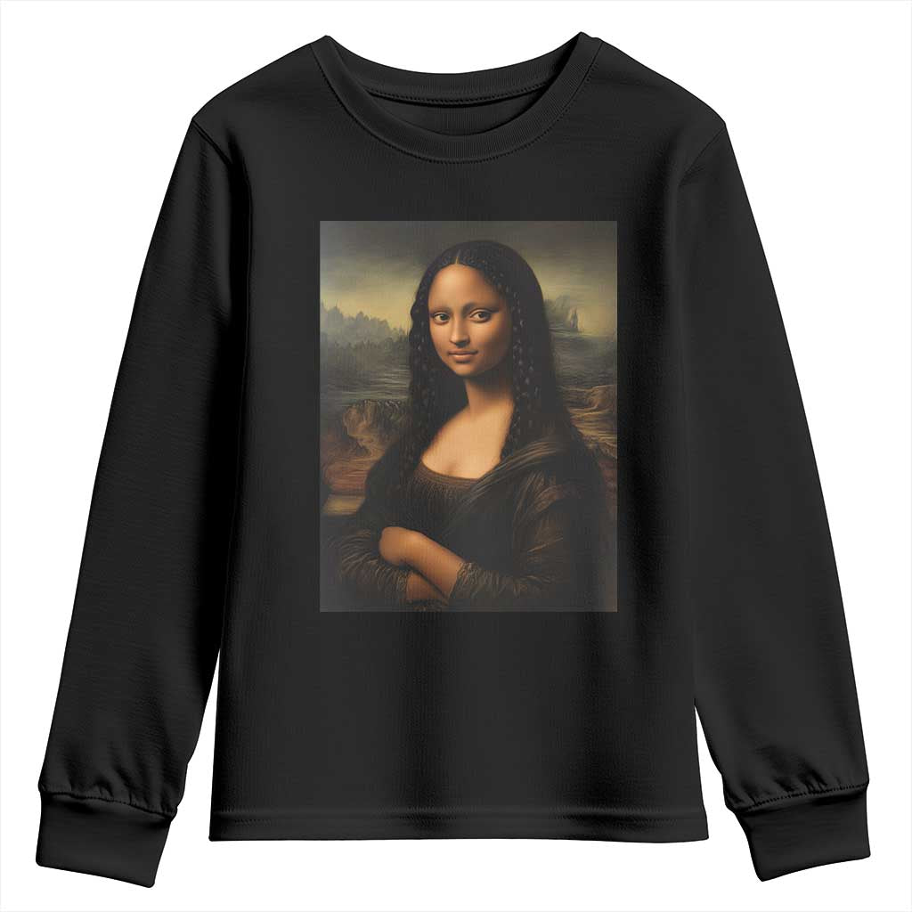 Black Mona Lisa Youth Sweatshirt Melanin Pretty Aesthetic Black History TS09