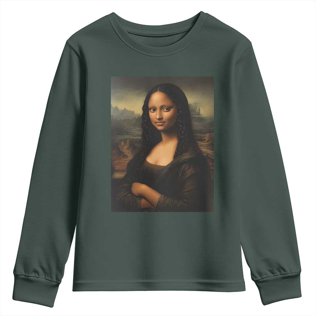Black Mona Lisa Youth Sweatshirt Melanin Pretty Aesthetic Black History TS09