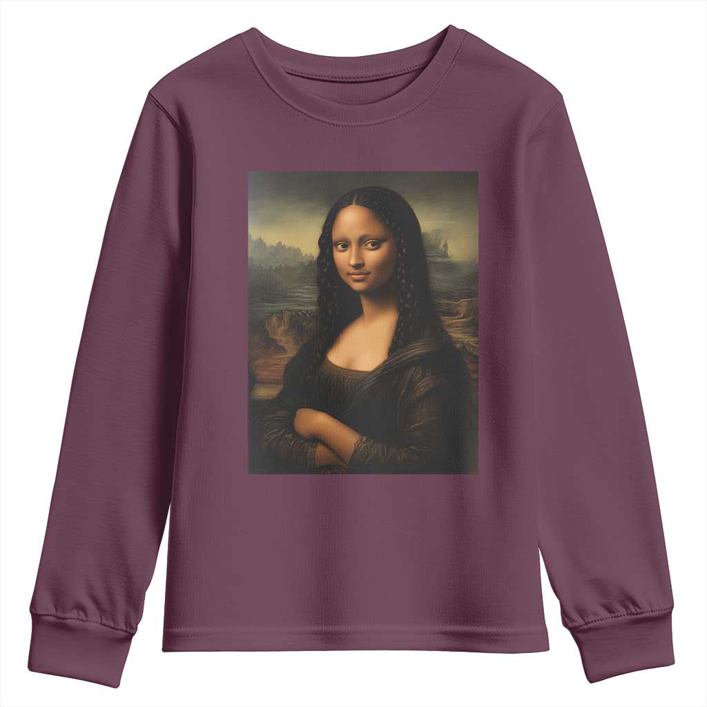 Black Mona Lisa Youth Sweatshirt Melanin Pretty Aesthetic Black History TS09