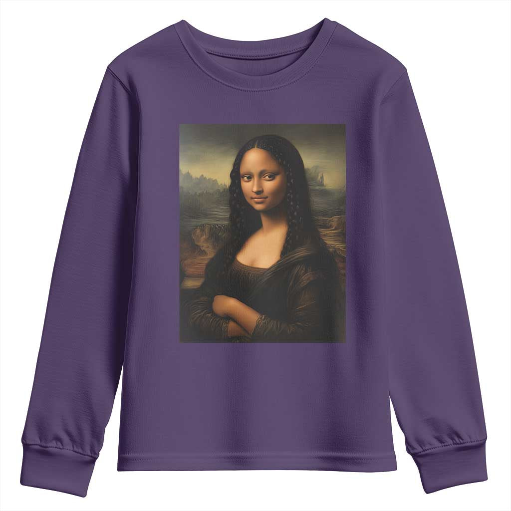 Black Mona Lisa Youth Sweatshirt Melanin Pretty Aesthetic Black History TS09