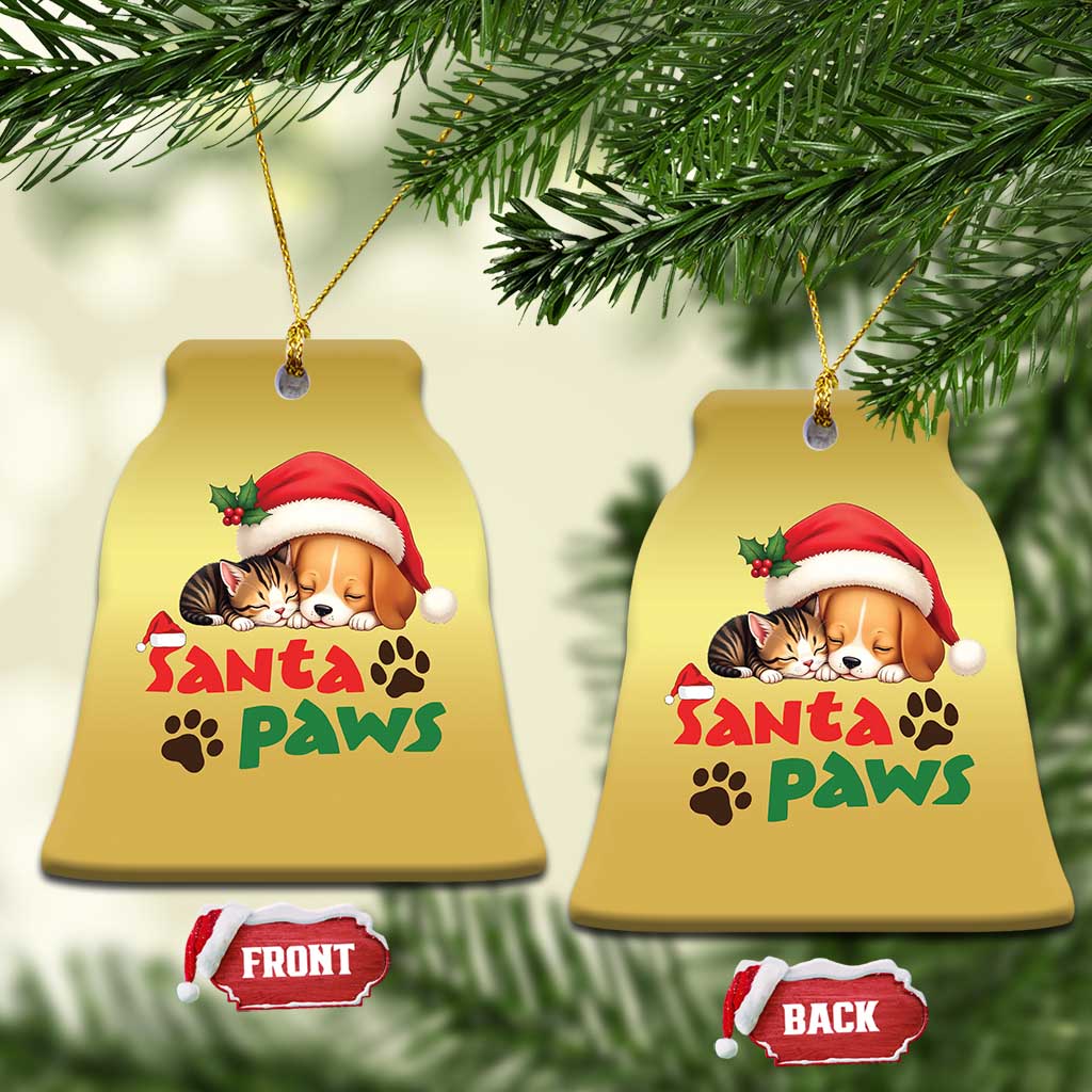 Funny Christmas Santa Paws Dogs And Cats Christmas Ornament TS09