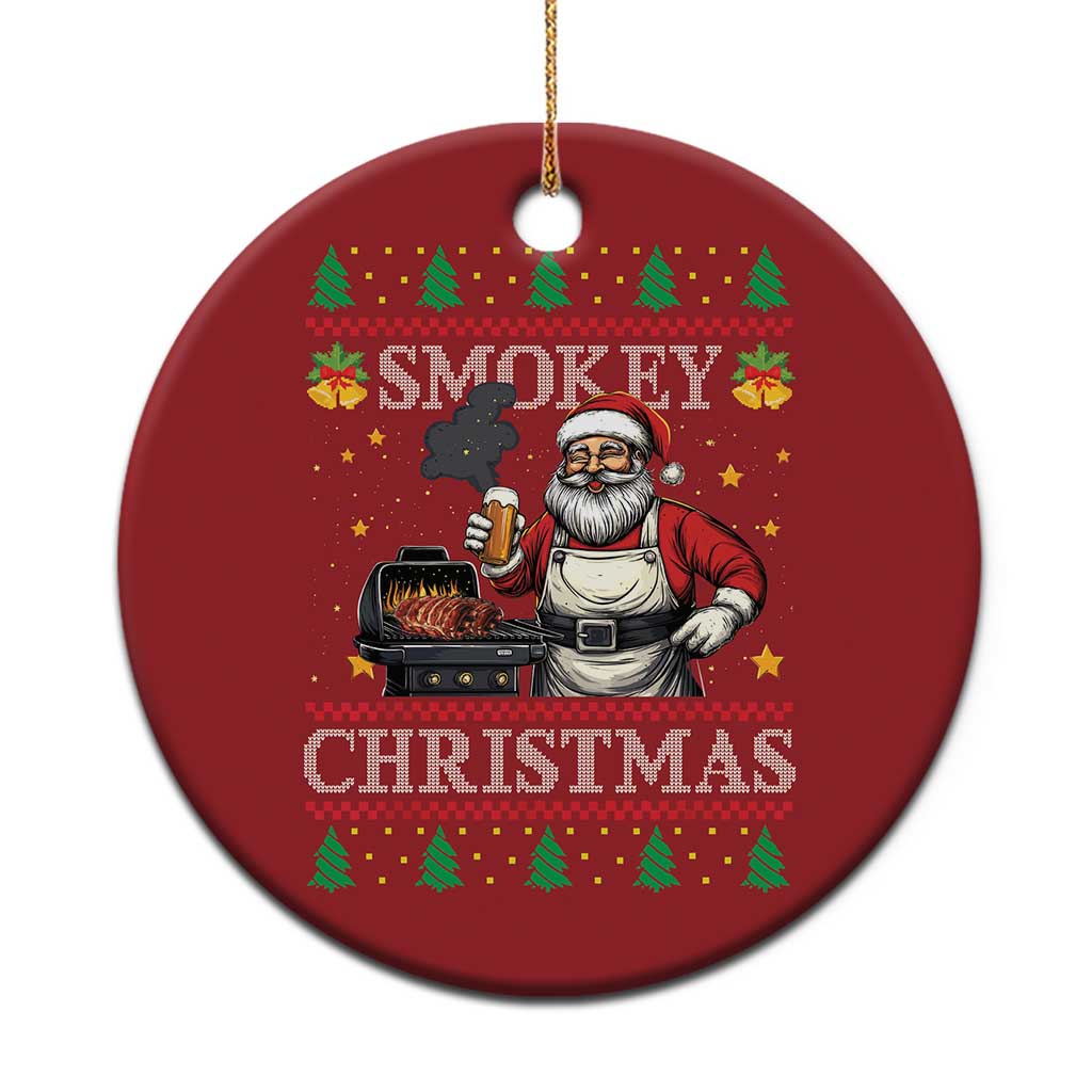 Funny Xmas Grilling Christmas Ornament Smokey Xmas BBQ Santa Grill Roast On Smoker TS09