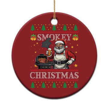 Funny Xmas Grilling Christmas Ornament Smokey Xmas BBQ Santa Grill Roast On Smoker TS09