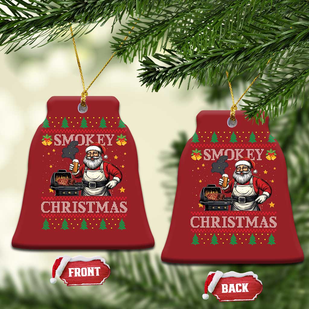 Funny Xmas Grilling Christmas Ornament Smokey Xmas BBQ Santa Grill Roast On Smoker TS09