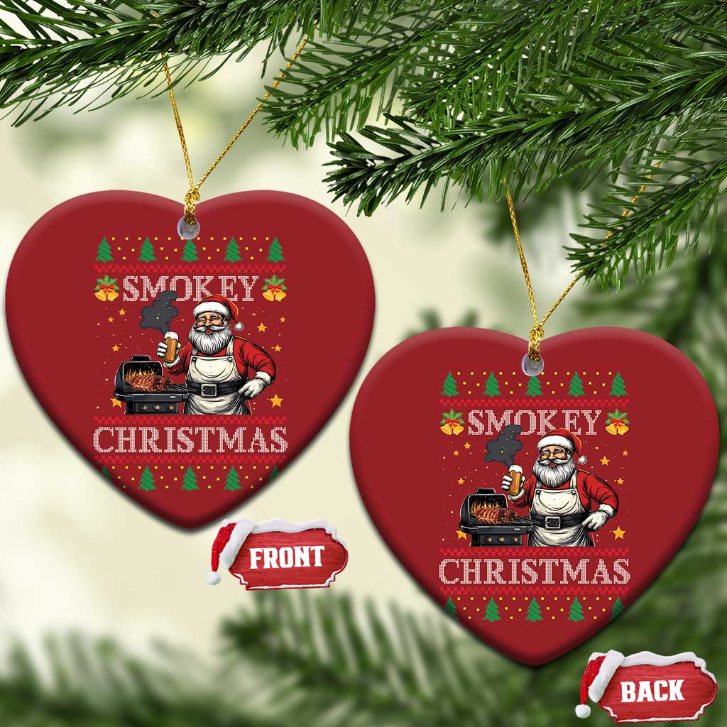 Funny Xmas Grilling Christmas Ornament Smokey Xmas BBQ Santa Grill Roast On Smoker TS09