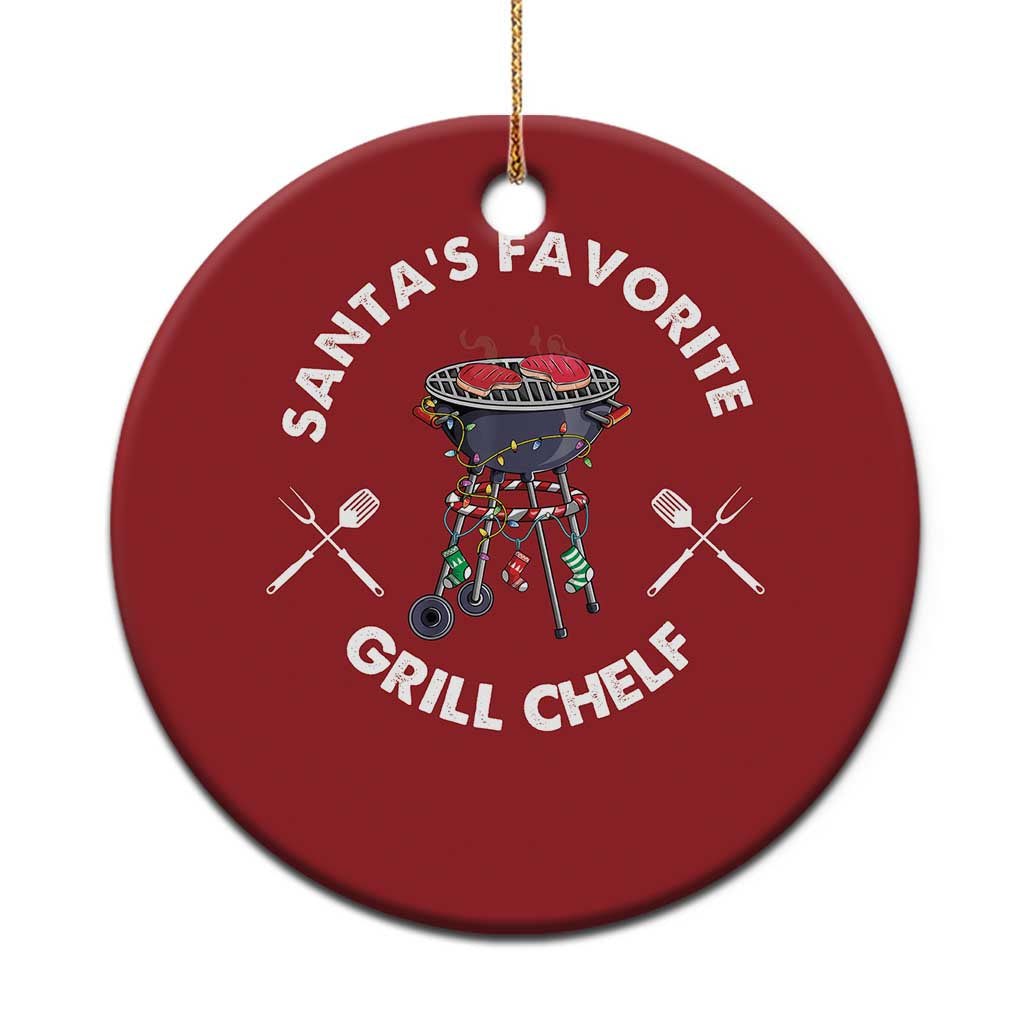 Funny Xmas Grilling Christmas Ornament Santa's Favorite Grill Chelf BBQ TS09