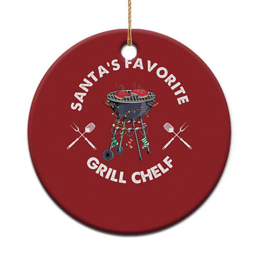 Funny Xmas Grilling Christmas Ornament Santa's Favorite Grill Chelf BBQ TS09