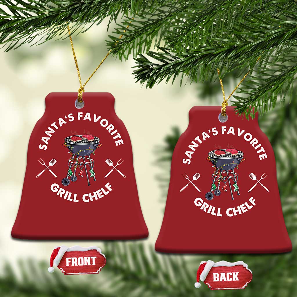 Funny Xmas Grilling Christmas Ornament Santa's Favorite Grill Chelf BBQ TS09