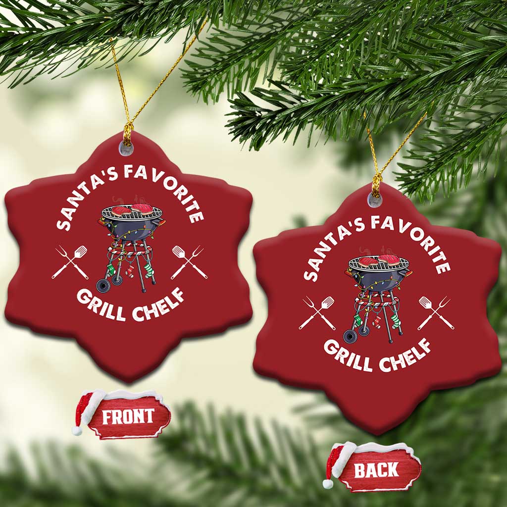 Funny Xmas Grilling Christmas Ornament Santa's Favorite Grill Chelf BBQ TS09