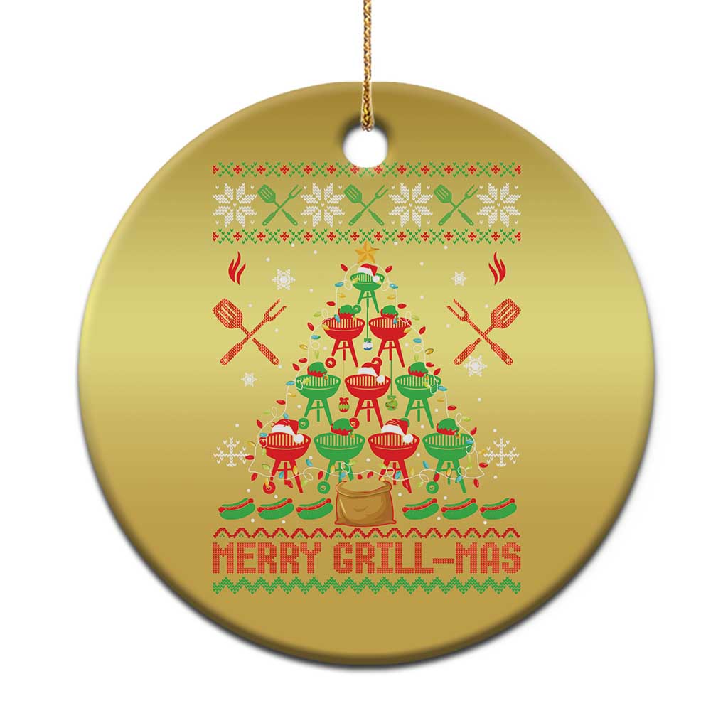 Funny Xmas Grilling Christmas Ornament Merry Grill Mas Santa Grilling BBQ Smoking Meat TS09